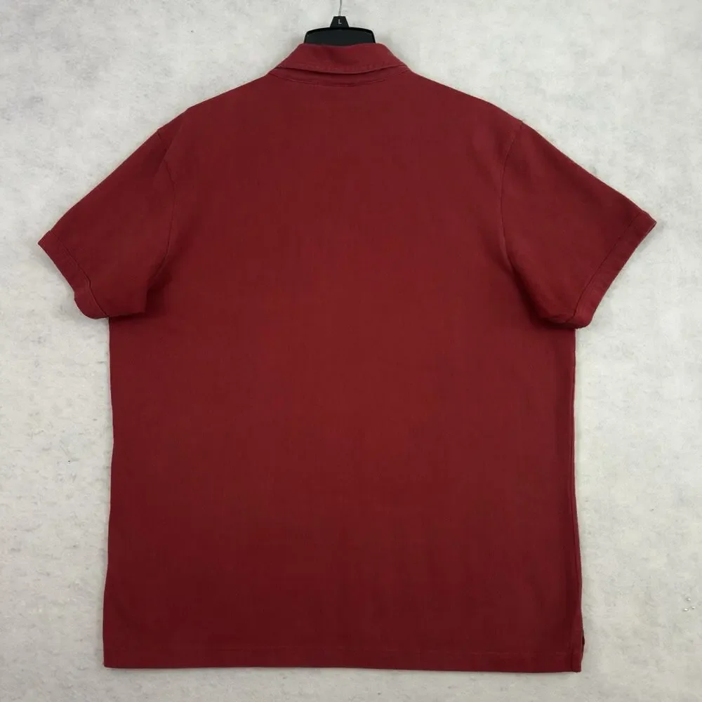 Polo Jeans Co Polo Shirt Mens XL Burgundy Embroidered Cotton Vintage Y2K